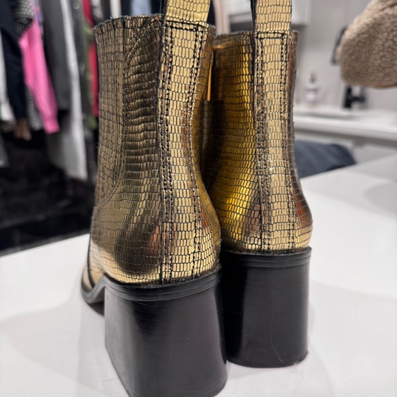 Vince Camuto Sojetta Square Toe Bootie Bronze Lizard 6.5 - Picture 6 of 13